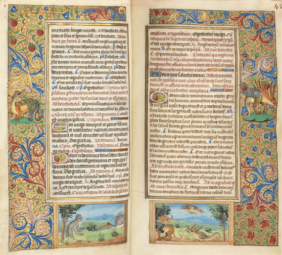Manuskripte - Stundenbuch um 1500. Manuskript auf Pergament.