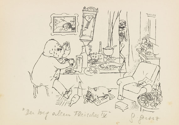 George Grosz - Über alles die Liebe + Das neue Gesicht (Widm.-Ex.). Durchsignierte Exemplare. 2 Bde.