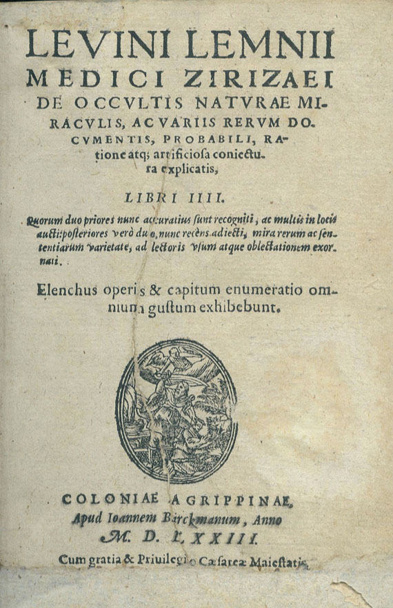 Levinus Lemnius - De occultis naturae. Libri IIII.