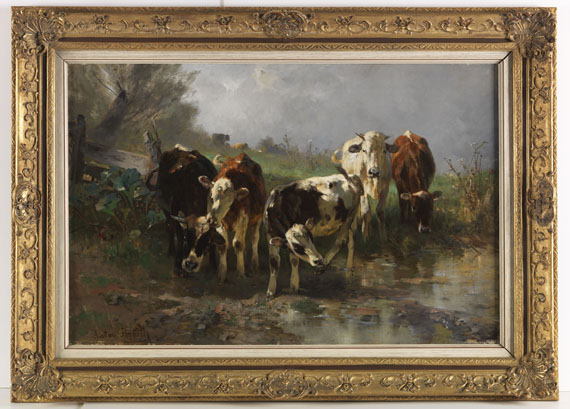 Anton Braith - Kühe am Wasser - Rahmenbild
