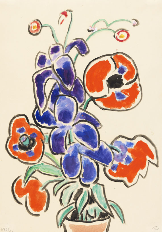 Gabriele Münter - Blumenstillleben mit Mohn und Lupinen