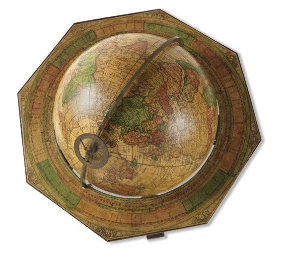  Globus - Pair of Celestial and Terrestrial Globes, 32 cm diameter. J. G. Doppelmayr 1728 (revised ed. by W. P. Jenig, 1789/90). - Weitere Abbildung