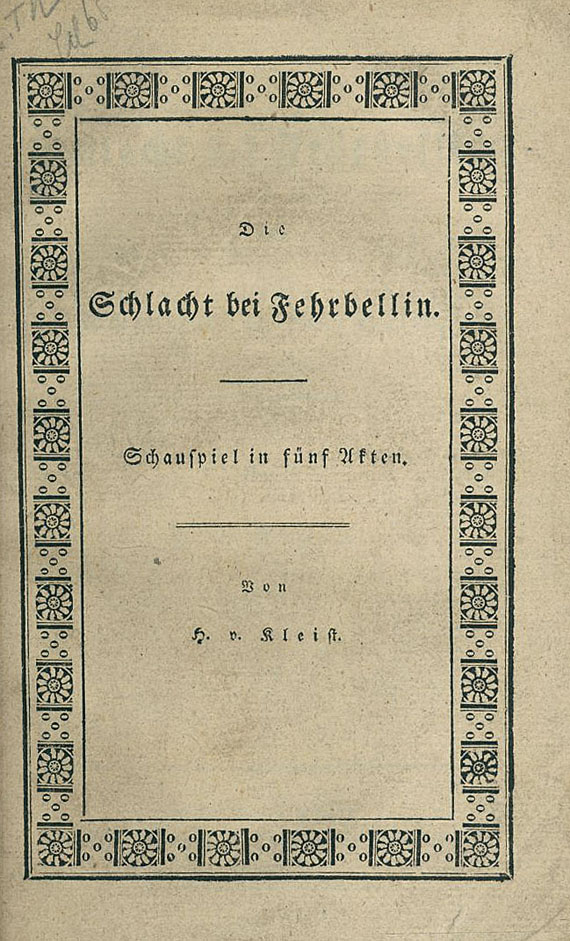 Heinrich von Kleist - Schlacht bei Fehrbellin