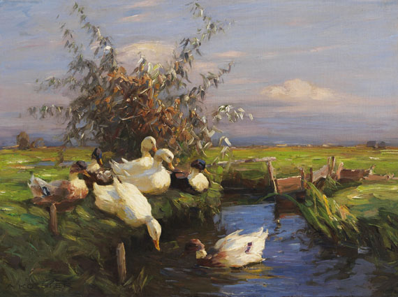 Alexander Koester - Sieben Enten am Graben