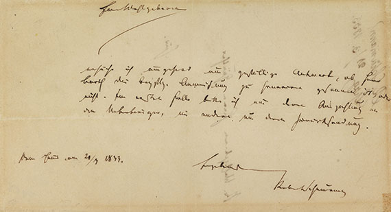 Robert Schumann - Eigh. Brief m. U. 1833.