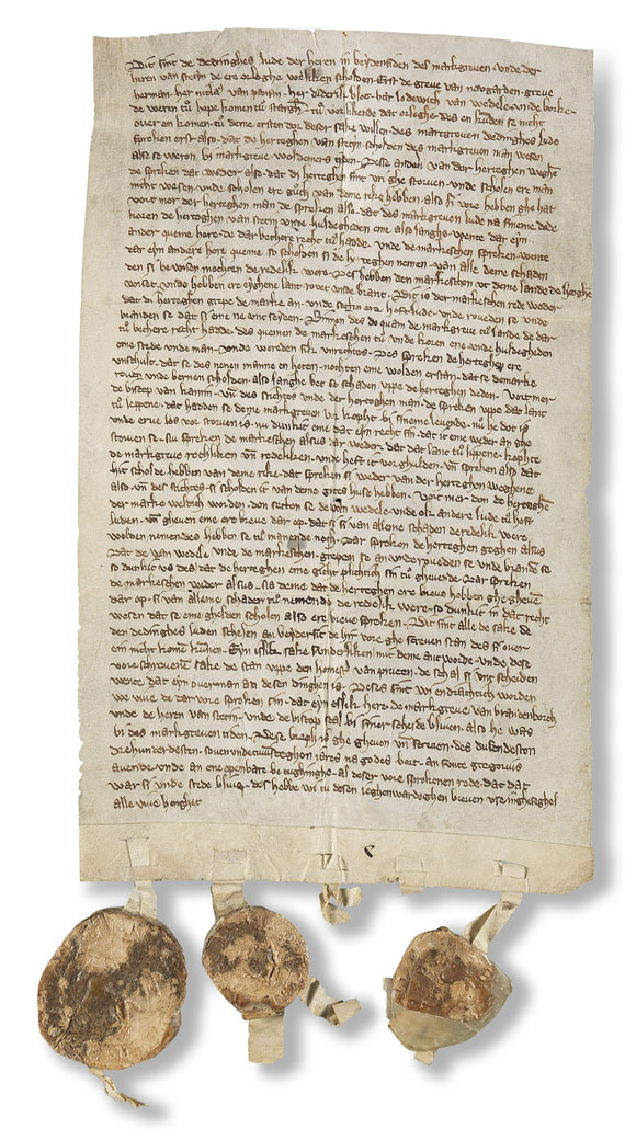 Pommern - Urkunde Pommern auf Pergament, 1327.