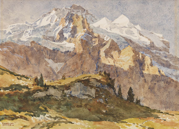 Edward Harrison Compton - Jungfrau von der Wengernalp gesehen