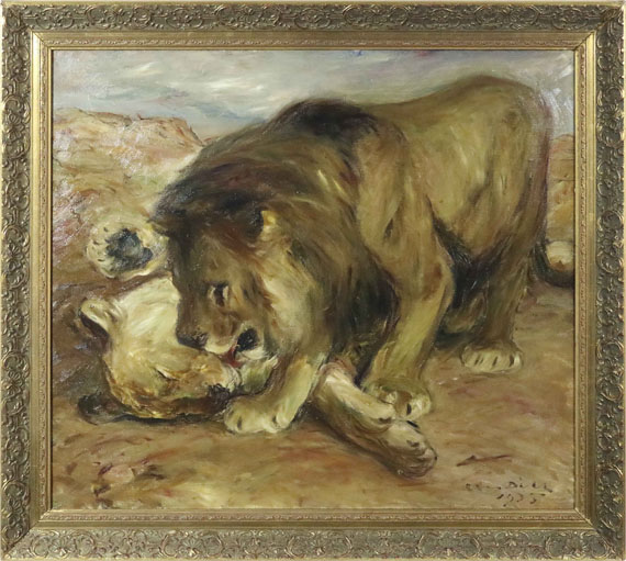 Otto Dill - Spielendes Löwenpaar - Rahmenbild