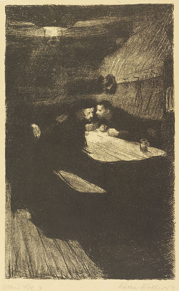 Käthe Kollwitz - 3 Radierungen u. 3 Lithografien (Die Weber). 1906-1918. - Weitere Abbildung