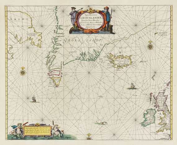 Atlantik - 2 Bll. Nördl. Atlantik u. Norwegen (Janssonius/ F. de Wit)