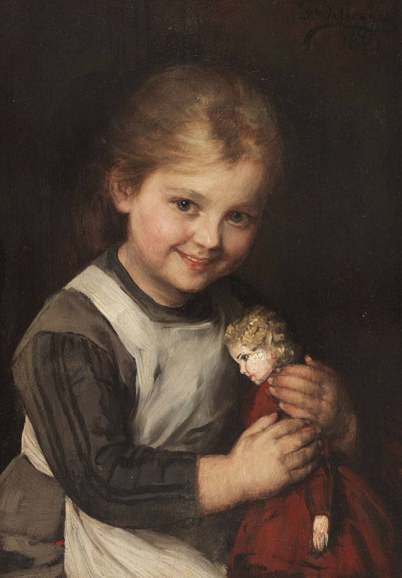 Franz von Defregger - Kind mit Puppe