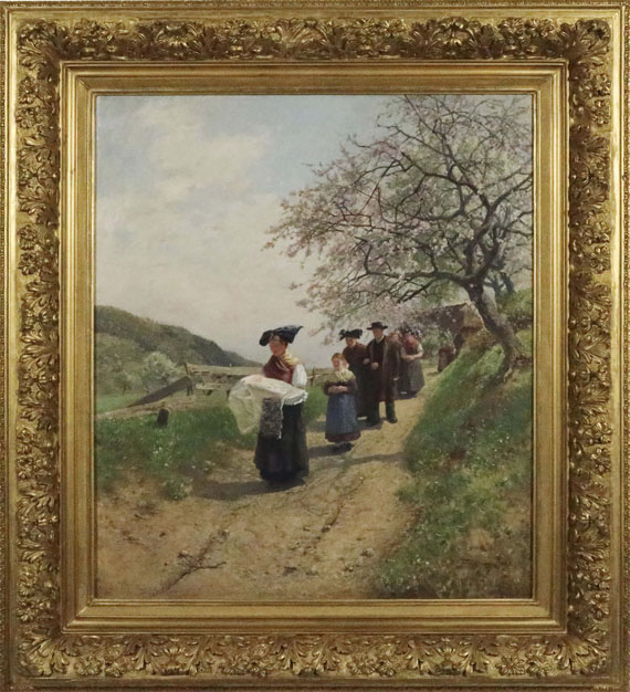 Friedrich Kallmorgen - Der Taufgang - Rahmenbild