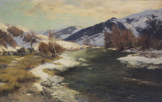 Jacques Matthias Schenker - Schneeschmelze im Engadin - Vorfrühling