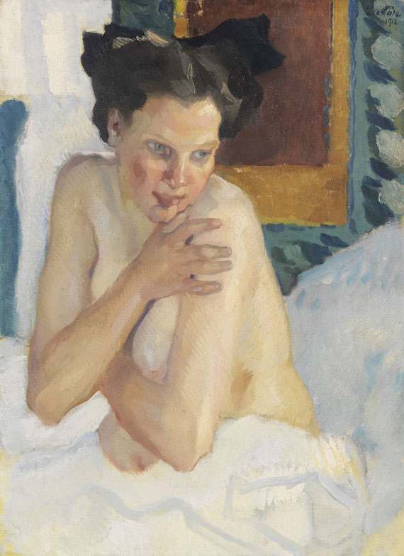 Leo Putz - Erwachen (Sitzender Halbakt)