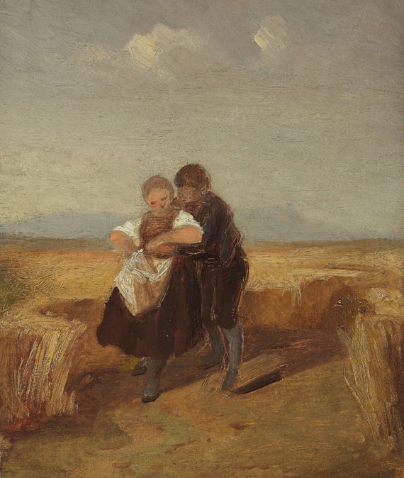 Carl Spitzweg - Bub und Mädchen im Kornfeld