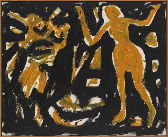 A. R. Penck (d.i. Ralf Winkler) - Dany in London mit Dämon - Rahmenbild