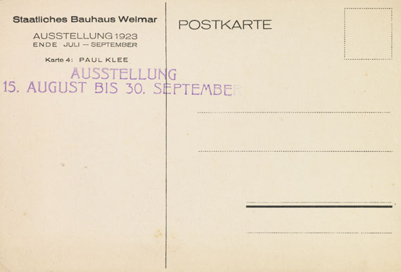 Paul Klee - Postkarte Bauhaus-Ausstellung 1923 - Weitere Abbildung