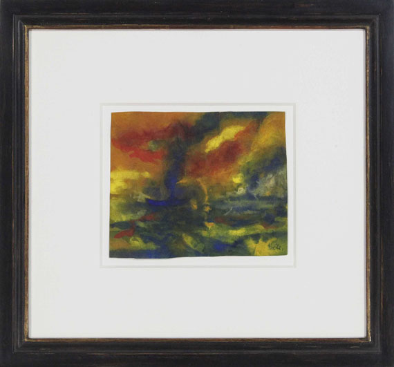 Emil Nolde - Abendmeer mit blauem Dampfer - Rahmenbild