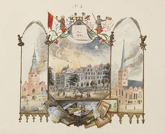 Hamburg - Der Erinnerung Blaetter ... 1835-60 (Senatorenfamilie Johns), dazu 1 hs. Gedichtheft