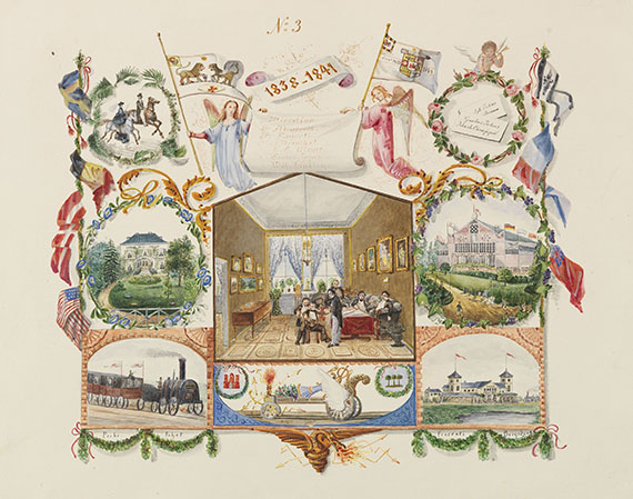  Hamburg - Der Erinnerung Blaetter ... 1835-60 (Senatorenfamilie Johns), dazu 1 hs. Gedichtheft