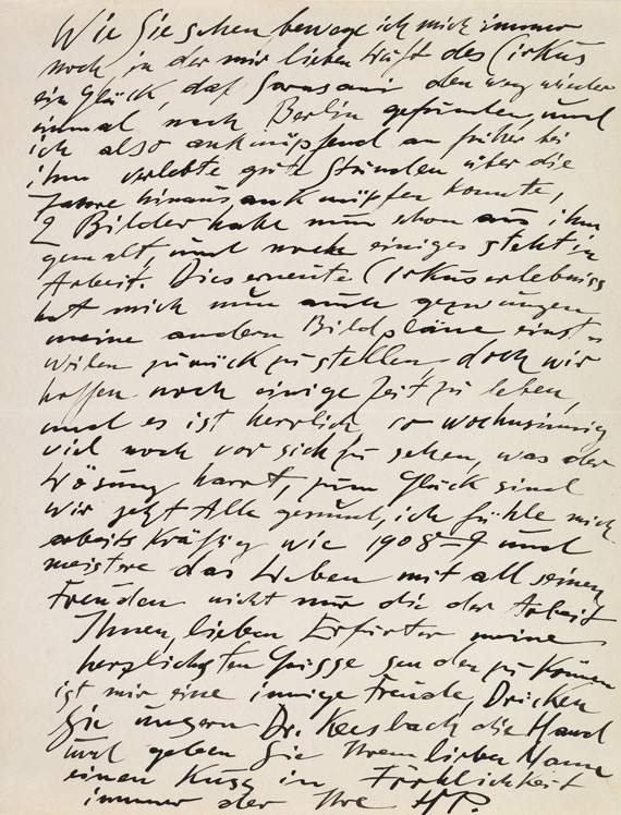 Hermann Max Pechstein - Eigenhändiger Brief mit Orig.-Zeichnung vom 29. Nov. 1920 - Weitere Abbildung