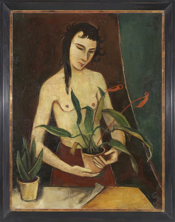 Karl Hofer - Frau mit Pflanzen - Rahmenbild