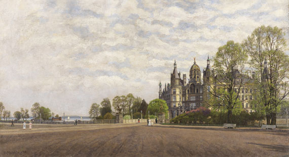 Carl Malchin - Blick auf Schloss Schwerin