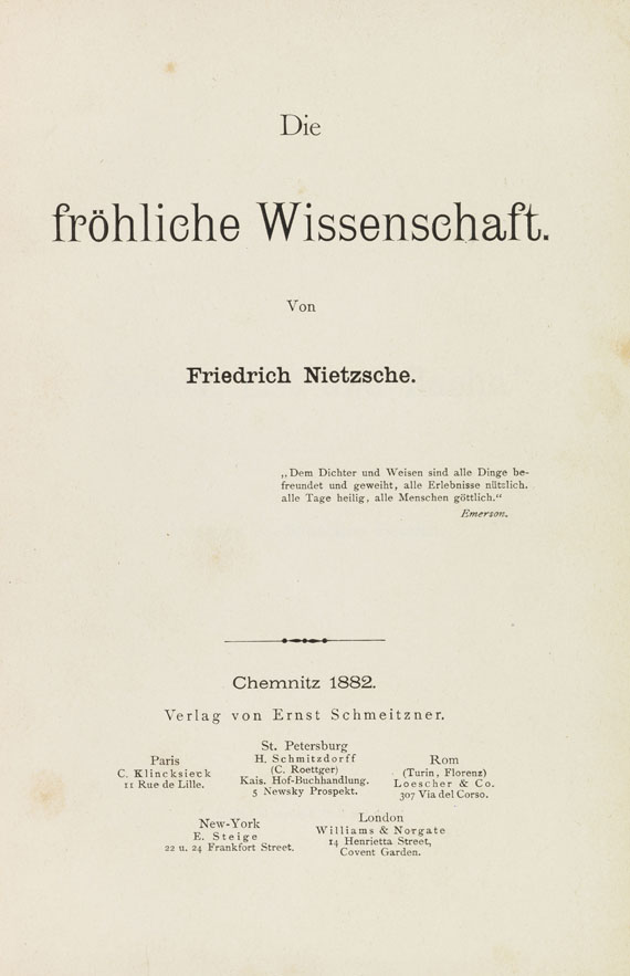Friedrich Nietzsche - Die fröhliche Wissenschaft
