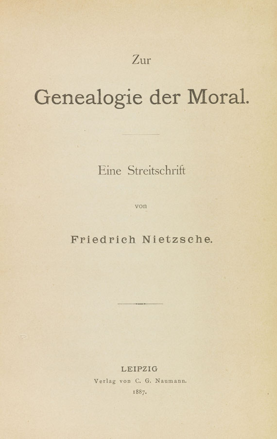 Friedrich Nietzsche - Zur Genealogie der Moral