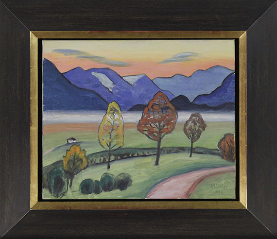 Gabriele Münter - Moor im Herbst (Berglandschaft mit Nebelstreif) - Rahmenbild