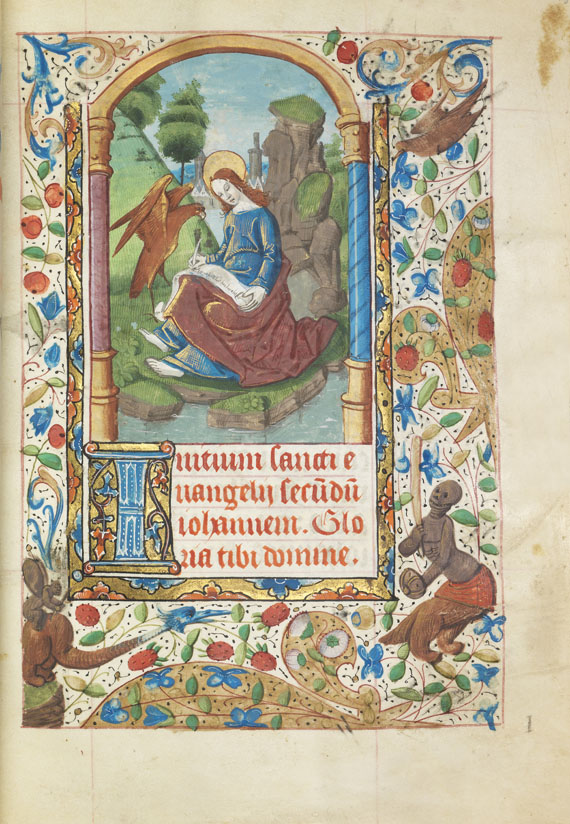 Lateinisches Stundenbuch - Pergamentmanuskript Troyes