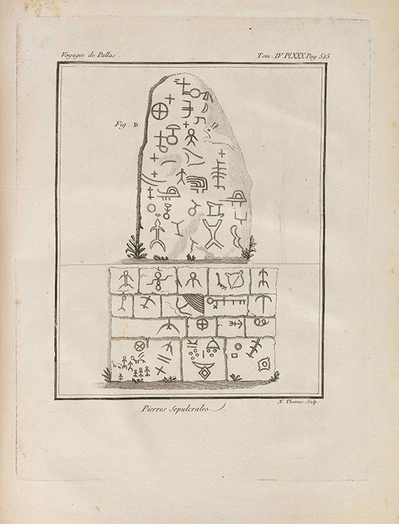 Peter Simon Pallas - Voyages en differentes provinces de Russie et Asie. 5 Text- und 1 Tafelband