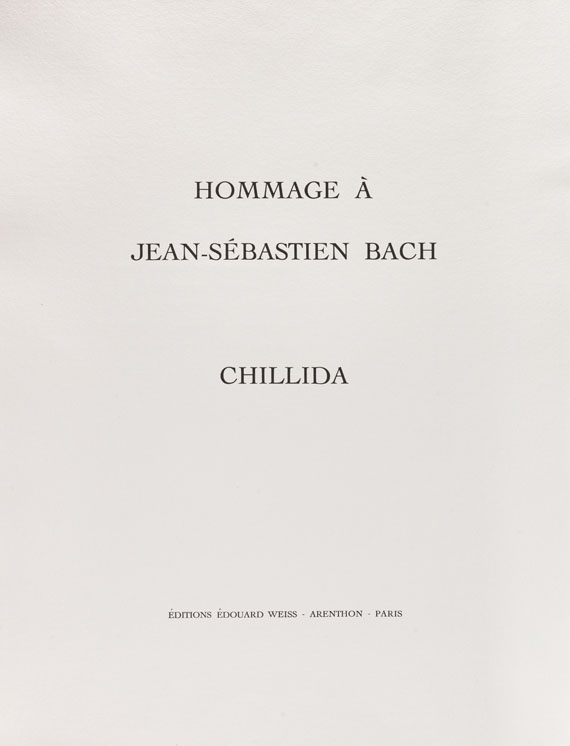 Eduardo Chillida - Hommage à Johann Sebastian Bach, Folge von 12 Blatt, Mappenwerk