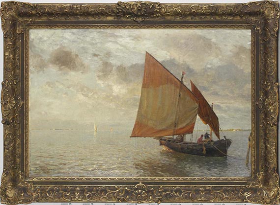 Gustav Schönleber - Venezianisches Fischerboot - Rahmenbild