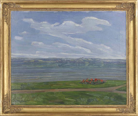 Wilhelm Trübner - Aussichtsplatz am Starnberger See - Rahmenbild