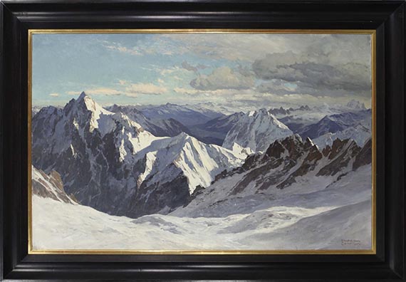Edward Harrison Compton - Zugspitzplatt im Winter - Rahmenbild