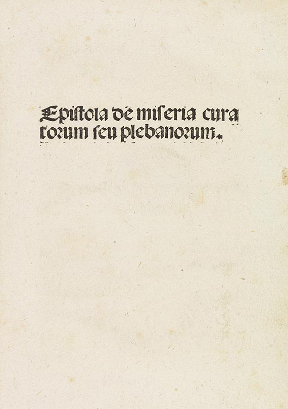 Epistola de miseria curatorum - Epistola de miseria curatorum seu plebanorum