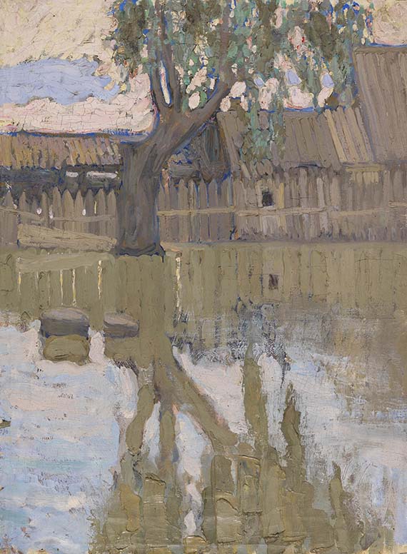 Baranoff-Rossiné - Arbre et son reflet dans l'eau