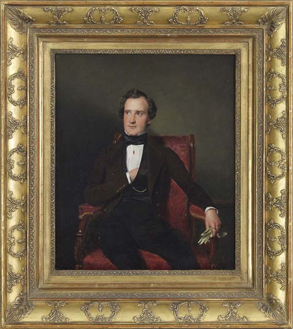 Ferdinand Georg Waldmüller - Carl Wilhelm Lucas (1803-1857), Hofschauspieler am k.u.k. Burgtheater - Rahmenbild