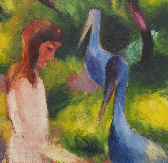 August Macke - Mädchen mit blauen Vögeln (Kind mit blauen Vögeln)