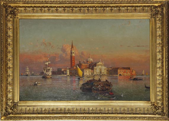 Friedrich Nerly - Insel und Kirche San Giorgio Maggiore, Venedig - Rahmenbild