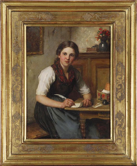 Franz von Defregger - Dirndl - Rahmenbild