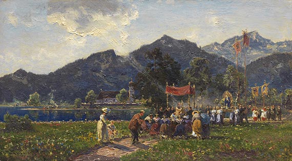 Joseph Wopfner - Prozession am Walchensee