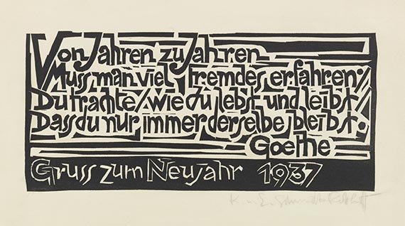 Karl Schmidt-Rottluff - Gruß zum Neujahr