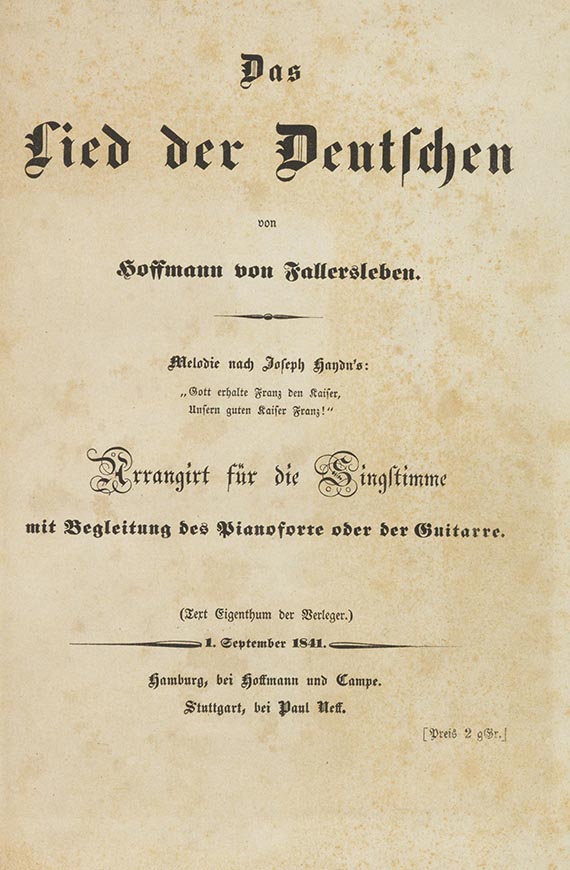 Hoffmann von Fallersleben, August Heinrich - Das Lied der Deutschen