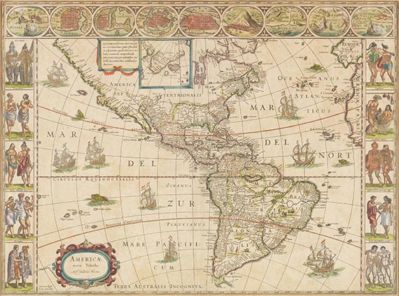 Willem Janszoon Blaeu - 5 Karten: Weltkarte (M. Pitt) und 4 Erdteile (W. J. Blaeu) - Weitere Abbildung