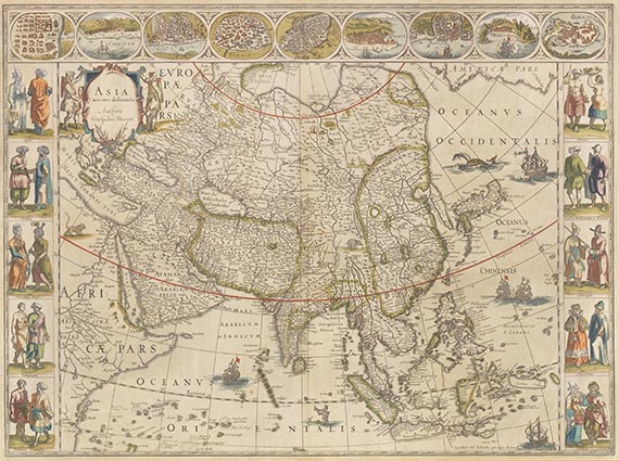 Willem Janszoon Blaeu - 5 Karten: Weltkarte (M. Pitt) und 4 Erdteile (W. J. Blaeu) - Weitere Abbildung