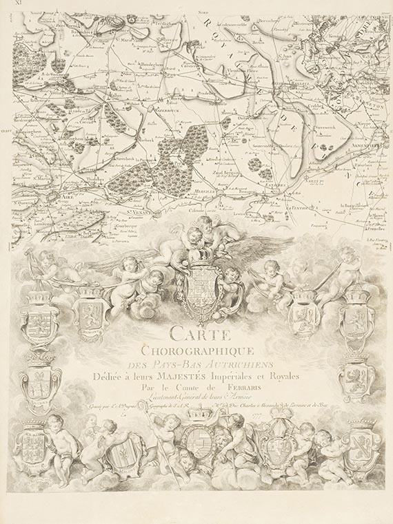 Joseph Jean Francois de Ferraris - Carte chorographique des Pays-Bas Autrichiens