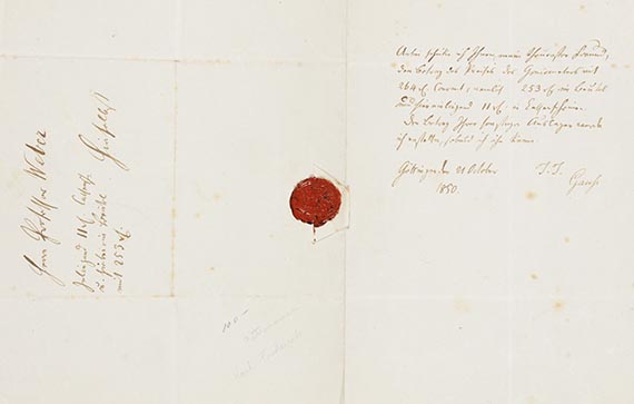 Carl Friedrich Gauß - Eigh. Brief. m. U. an Wilhelm Weber