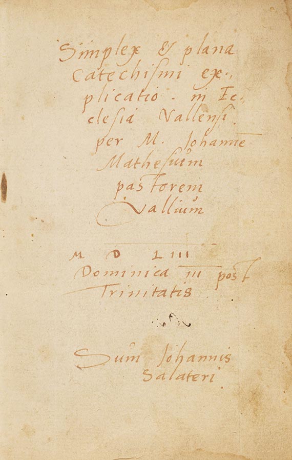  Manuskripte - Simplex & plana Catechismi explicatio in Ecclesia Vallensi. Lateinisch-deutsche Handschrift - Weitere Abbildung